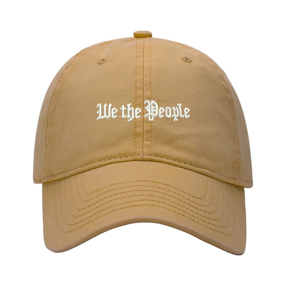 Baseball Cap Men Women We The People Embroidered Unisex Classic Adjustable Strapback Dad Hat (7 1/2,Khaki)