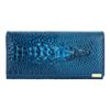 Aisi Women Men Leather Wallet Embossed Crocodile Clutch Wallet Credit Card Holder, R+Deep Blue, bb-01190-08S view 1
