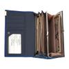 Aisi Women Men Leather Wallet Embossed Crocodile Clutch Wallet Credit Card Holder, R+Deep Blue, bb-01190-08S view 2