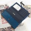 Aisi Women Men Leather Wallet Embossed Crocodile Clutch Wallet Credit Card Holder, R+Deep Blue, bb-01190-08S view 4