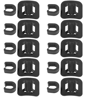 Yuecoom 10 Sets Clip Bike Cable Guide, Brake Cable Cable Derailleur Cable Base Guide Clip Fitting Line Tube Housing Aluminum Alloy PV