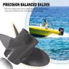 13 1/4 X 17 Upgrade OEM 58130-ZW1-017AH Outboard Boat Propeller fit Honda Engines 60-130HP 15 Spline Tooth 13.25x17 Aluminum 3 Blades RH view 4