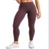 INGIA Womens High Waisted No Front Seam Lounge Yoga Legging 25" Workout Tummy Control Gym Yoga Pants Americano (Plumbrown) X-Small view 1