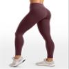 INGIA Womens High Waisted No Front Seam Lounge Yoga Legging 25" Workout Tummy Control Gym Yoga Pants Americano (Plumbrown) X-Small view 2