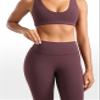 INGIA Womens High Waisted No Front Seam Lounge Yoga Legging 25" Workout Tummy Control Gym Yoga Pants Americano (Plumbrown) X-Small view 3