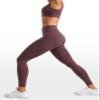 INGIA Womens High Waisted No Front Seam Lounge Yoga Legging 25" Workout Tummy Control Gym Yoga Pants Americano (Plumbrown) X-Small view 4