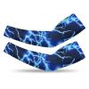 Blue Lightning Cooling Arm Sleeves UV Sun Protector Breathable Ice Silk Compression Sleeves Cover XL, frhj783 view 1