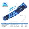 Blue Lightning Cooling Arm Sleeves UV Sun Protector Breathable Ice Silk Compression Sleeves Cover XL, frhj783 view 2