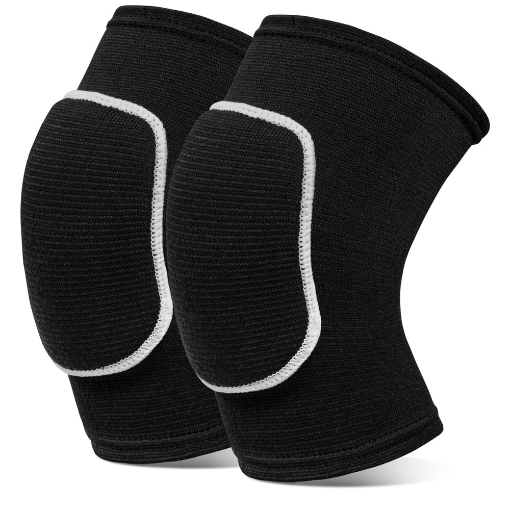 Volleyball Knee Pads knee brace for Women Kids GirlsSoft and Breathable Knee Pads for Volleyball, Dancing, Football, Yoga, Basketball, and Skating - Protective Knee Pads for Adults and Kids (Black White, Small)