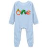 1 Month Happy Hungry Caterpillar Organic Toddler Romper Footed Crawl Clothes K-Blue view 1