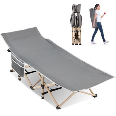Candockway Camping Cots for Adults, Folding Camping Cot Bed for Sleeping, Portable Bed(Grey) Include Carry Bags, 550LBS Max Load 28" Wider Sleeping Cots for Home, Office Nap, Outdoor Travel Camp Beach