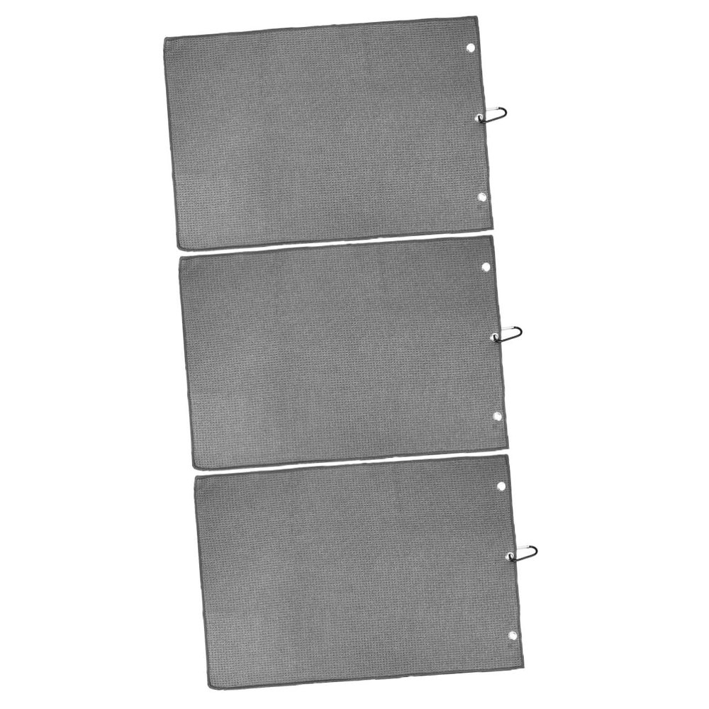 HANABASS 3pcs Microfiber Golf Towel with Hook Quick-Drying Wiper for Compact Sports Towel for Golfers for Outdoor Activities Grey Color