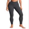CRZ YOGA Butterluxe Crossover Waist Leggings 28" - Criss Cross Full Length Workout Athletic Womens Yoga Pants Mysterious Grey X-Large view 1