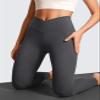 CRZ YOGA Butterluxe Crossover Waist Leggings 28" - Criss Cross Full Length Workout Athletic Womens Yoga Pants Mysterious Grey X-Large view 4