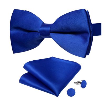 NineFit Basics Paisley Pre Tie Bow Tie For Men Solid Groom Accessories Bowknot Butterfly Handkerchief, Ldlh7024