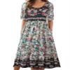 Akivide Women Boho Short Sleeve Tshirt Maxi Dress Floral Print Summer Casual Plus Size Flowy Beach Loose Long Tunic Dress with Pocket view 1
