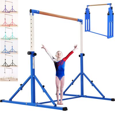 Marfual 5 Ft Fold Gymnastic Bar Kip Bar with Mat with Professional 4 Ft Width for Kids and Girl and Teenage Home and Club Use