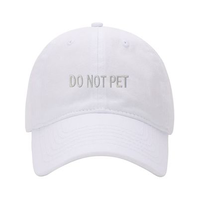 Baseball Cap Men Women Do Not Pet Embroidered Unisex Classic Adjustable Strapback Dad Hat (7 1/2,White)