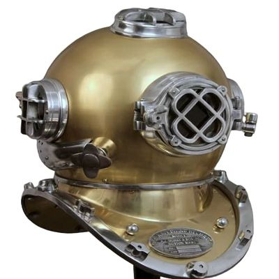 NineFit Basics Diving Helmet 18"" US Navy Mark V Deep Sea Marine Divers Antique Scuba SEA Divers, As shown in image