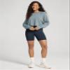 ODODOS Modal Soft Long Sleeve Cropped Sweatshirts with Thumb Hole for Women Crew Neck Pullover Crop Top, Grey Blue, X-Small view 2