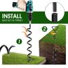 Trampoline Stakes 4 Pack - Heavy Duty Trampoline Anchors Kit - Screw In Ground Anchors High Wind with Straps for Trampolines(Black-4Pack) view 3