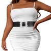 Tgirls Women's Rhinestone Elastic Belt Crystal Stretchy Wide Belt for Dresses Fashion Vintage Waist Belts (Small) view 1