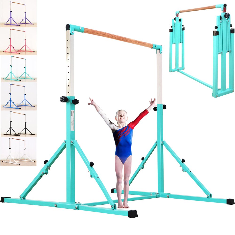 Marfual 5 Ft Fold Gymnastic Bar Kip Bar with Mat with Professional 4 Ft Width for Kids and Girl and Teenage Home and Club Use