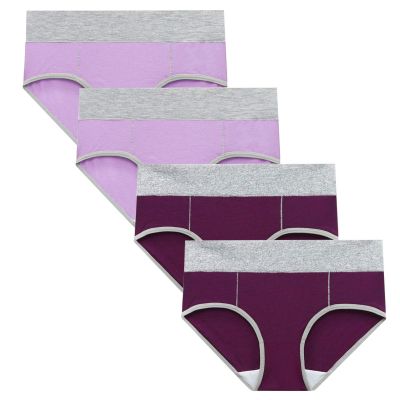 JiXiang Panties For Women Plus Size High Waist Solid Color Tummy Control Soft Stretch Underwear Full Coverage Ladies Panty