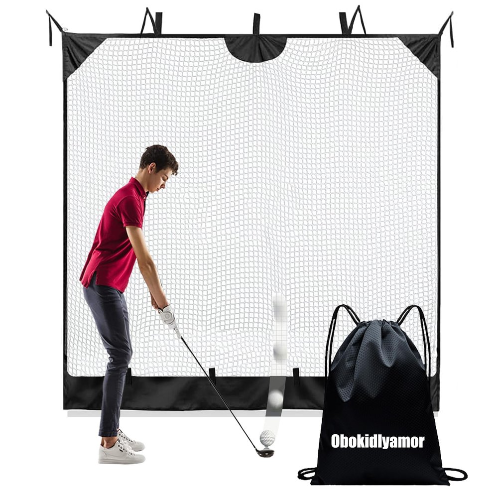 Golf Hanging Net for Hitting, Golf Training Net for Pitching and Driving Practice;Baseball Softball Golf Practice Net Sport Backstop Netting Barrier for Indoor Outdoor (10"" Size Hanging Net), Black