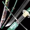 HERO SWORD Handmade Clay Tempered T10 Steel Green Tiger Katana Traditional Japanese Samurai Sword Very Sharp Can Cut Trees Real Weapon Combat Ready Mantis Theme Cool Sword Best Gift for Men view 1