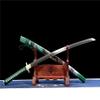 HERO SWORD Handmade Clay Tempered T10 Steel Green Tiger Katana Traditional Japanese Samurai Sword Very Sharp Can Cut Trees Real Weapon Combat Ready Mantis Theme Cool Sword Best Gift for Men view 3