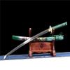 HERO SWORD Handmade Clay Tempered T10 Steel Green Tiger Katana Traditional Japanese Samurai Sword Very Sharp Can Cut Trees Real Weapon Combat Ready Mantis Theme Cool Sword Best Gift for Men view 4