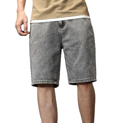 Men's Fashion Ripped Denim Shorts Distressed Slim Fit Summer Hot Short Pants Outdoor Washed Cargo Short Jeans (Grey2,31)