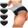 JiXiang Panties For Women Plus Size High Waist Solid Color Tummy Control Soft Stretch Underwear Full Coverage Ladies Panty view 2