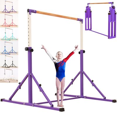 Marfual 5 Ft Fold Gymnastic Bar Kip Bar with Mat with Professional 4 Ft Width for Kids and Girl and Teenage Home and Club Use