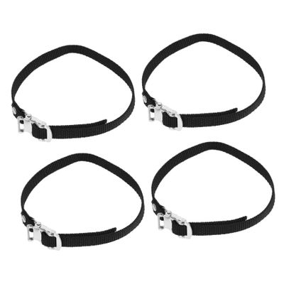 HANABASS 4pcs Bike Foot Pedal Straps Durable Toe Clips for Mountain and Road Bikes Fit for Safe and Comfortable Cycling Experience