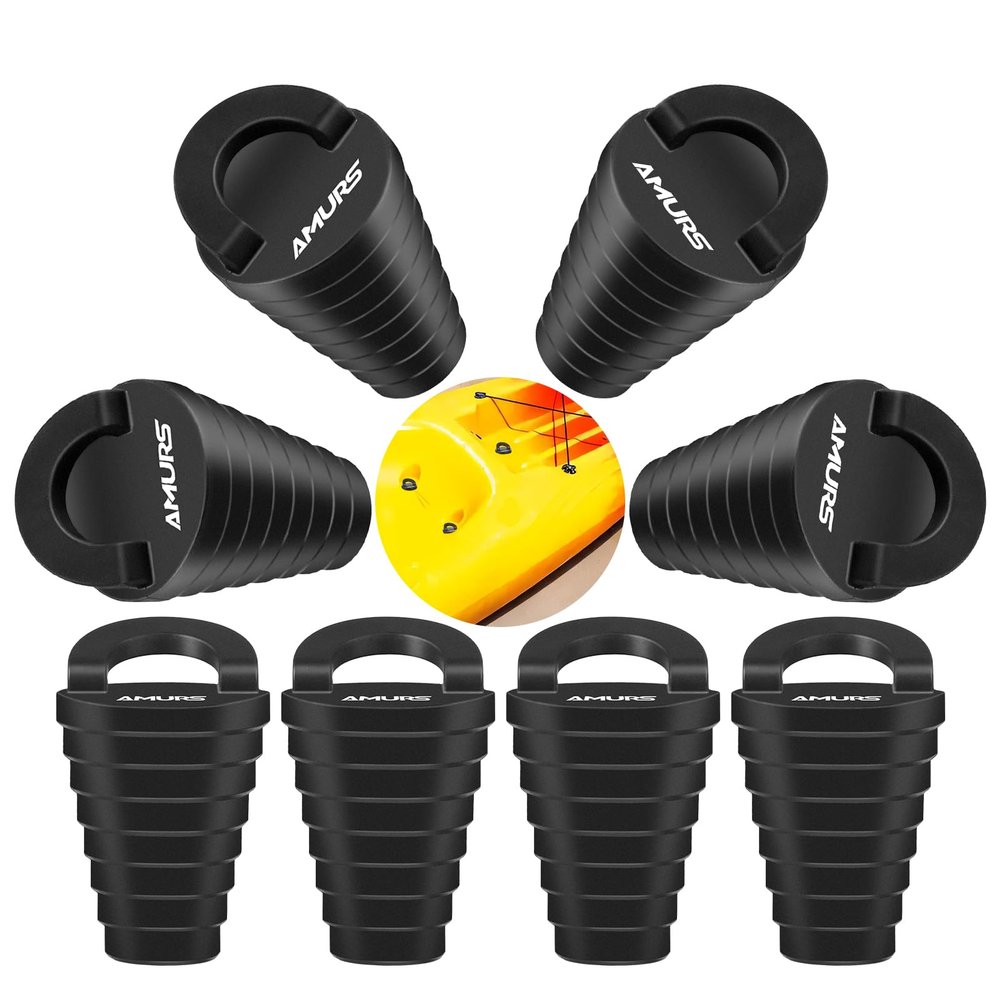 Small Kayak Scupper Plugs Kits Scupper Plugs Drain Holes Stopper with Silicone Handle Universal Kayak Plugs for sit on top Scupper Plugs for Kayak Canoe Boat (8Pcs)