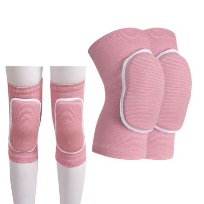 YYaaloa Knee Pads Sponge Knee Brace Breathable Flexible Elastic Knee Support for Volleyball, Dancing, Football, Yoga, Basketball, and Skating (Dark Pink 1Pair, Medium)