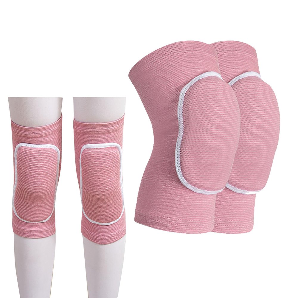 YYaaloa Knee Pads Sponge Knee Brace Breathable Flexible Elastic Knee Support for Volleyball, Dancing, Football, Yoga, Basketball, and Skating (Dark Pink 1Pair, Medium)