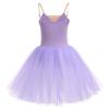 Ballerina Costume Women, Swan Lake Ballet Costumes Adult Ballet Leotard Tutu Dress Mesh Tulle Puffy Skirt Long Dance Dresses Ballerina Dancewear Professional Competition Stage Performance Purple M view 3