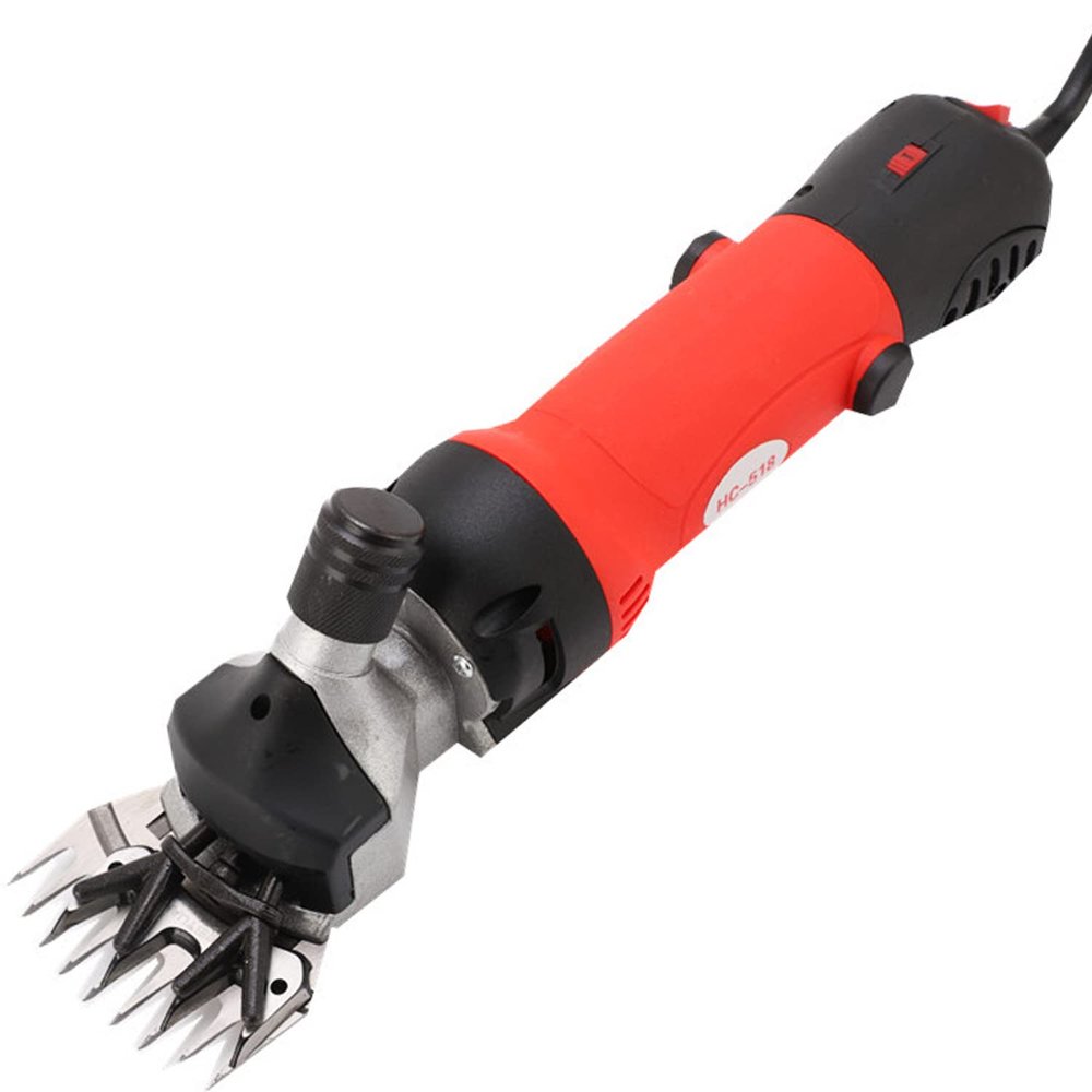 110v/220v Electric Sheep Shears Shearing Machine Adjustable Speed Wool Clipper Animal Grooming Clipping Machine Heavy Duty Farm Livestock Haircut,Yellow (Red)