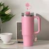 ANLABESY Compatible with Stanley Cup Accessories, 3PCS Hot Pink Straw Toppers for Stanley Cup Straw Cover Cap, 2PCS Cute Letter for 30&40 Oz Tumbler with Handle(H) view 4