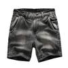 Men's Summer Cargo Jean Shorts Distressed Wash Straight Denim Shorts Mid Waist Lightweight Cotton Short Jeans (Black Grey,38) view 1