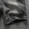 Men's Summer Cargo Jean Shorts Distressed Wash Straight Denim Shorts Mid Waist Lightweight Cotton Short Jeans (Black Grey,38) view 3