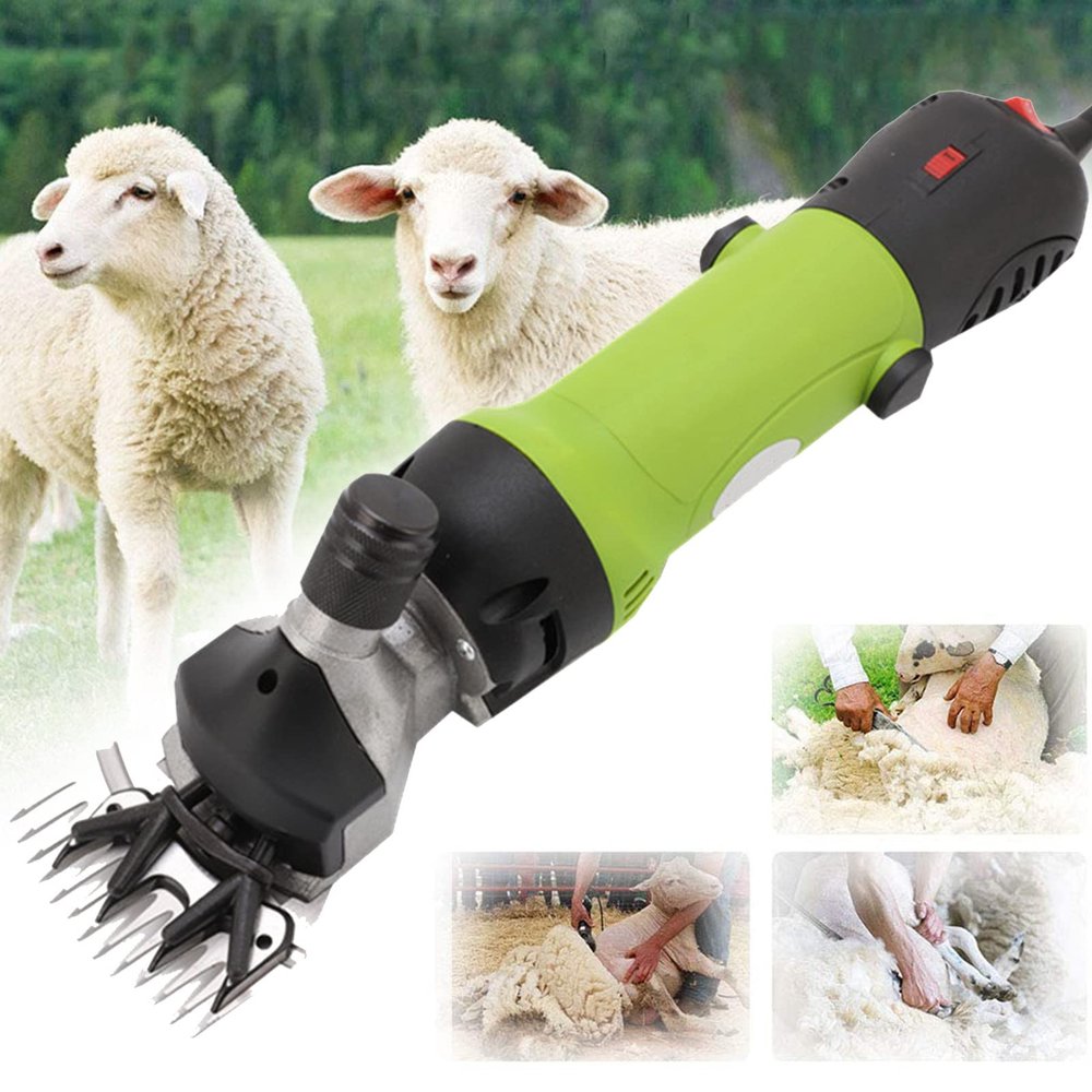 690W Professional Sheep Clippers, Electric Sheep Shears, Grooming Clippers for Shaving Thick Hair in Sheep, Goats, Cattle, and Pet Livestock,Blue-110V (Black 110V) (Fruitgreen 110V)