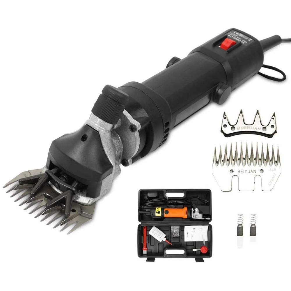 NineFit Basics Electric Sheep Shears 690W Sheep Shearing Machine Grooming Clipper for Sheep Wool Cutting Wool Scissors Professional Cattle Sheep Goats Animal Haircut Trimmer with 6 Speeds (E)