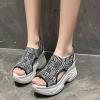 DDWRGD Summer Women Sandals, Wedge Open Toe Platform Sandals Casual Mesh Thick Soled Comfortable Sport Sandals (Grey,6) view 3
