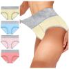 JiXiang Panties For Women Plus Size High Waist Solid Color Tummy Control Soft Stretch Underwear Full Coverage Ladies Panty view 2