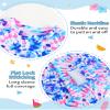 TENVDA Bathing Suits for Girls 9-10 Years Old Blue Tie Dye Swimsuit Quick Dry Two Piece Long Sleeve Rash Guard Swimwear view 3