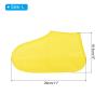 PATIKIL L Waterproof Silicone Shoe Covers, 2 Pairs Reusable Non-Slip Overshoes Rain Shoes Cover Protectors Galoshes for Outdoor Rain Snow, Yellow view 2